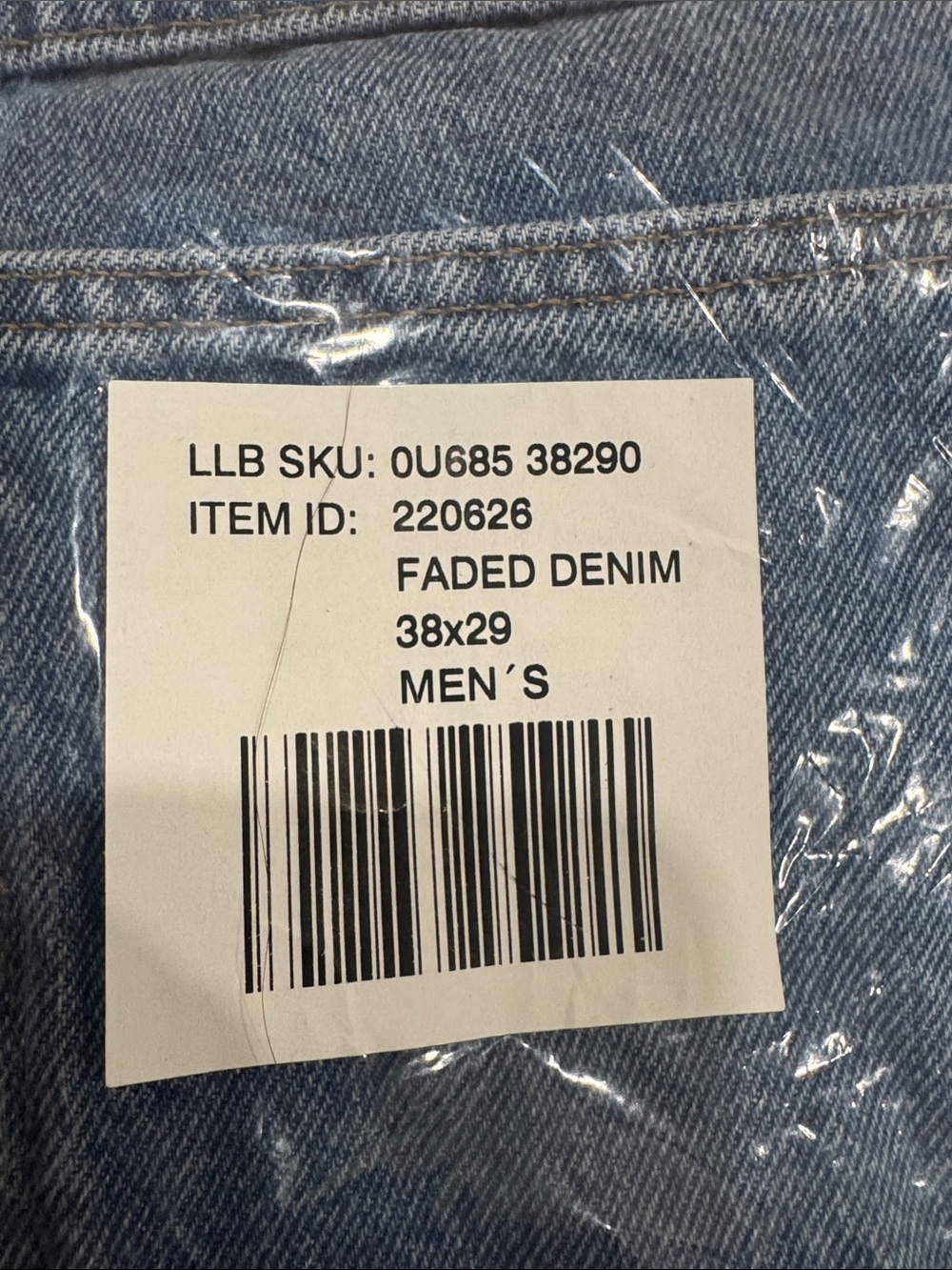 38x29 L.L. Bean Men's Faded Blue Classic Fit Jeans - Picture 3 of 7